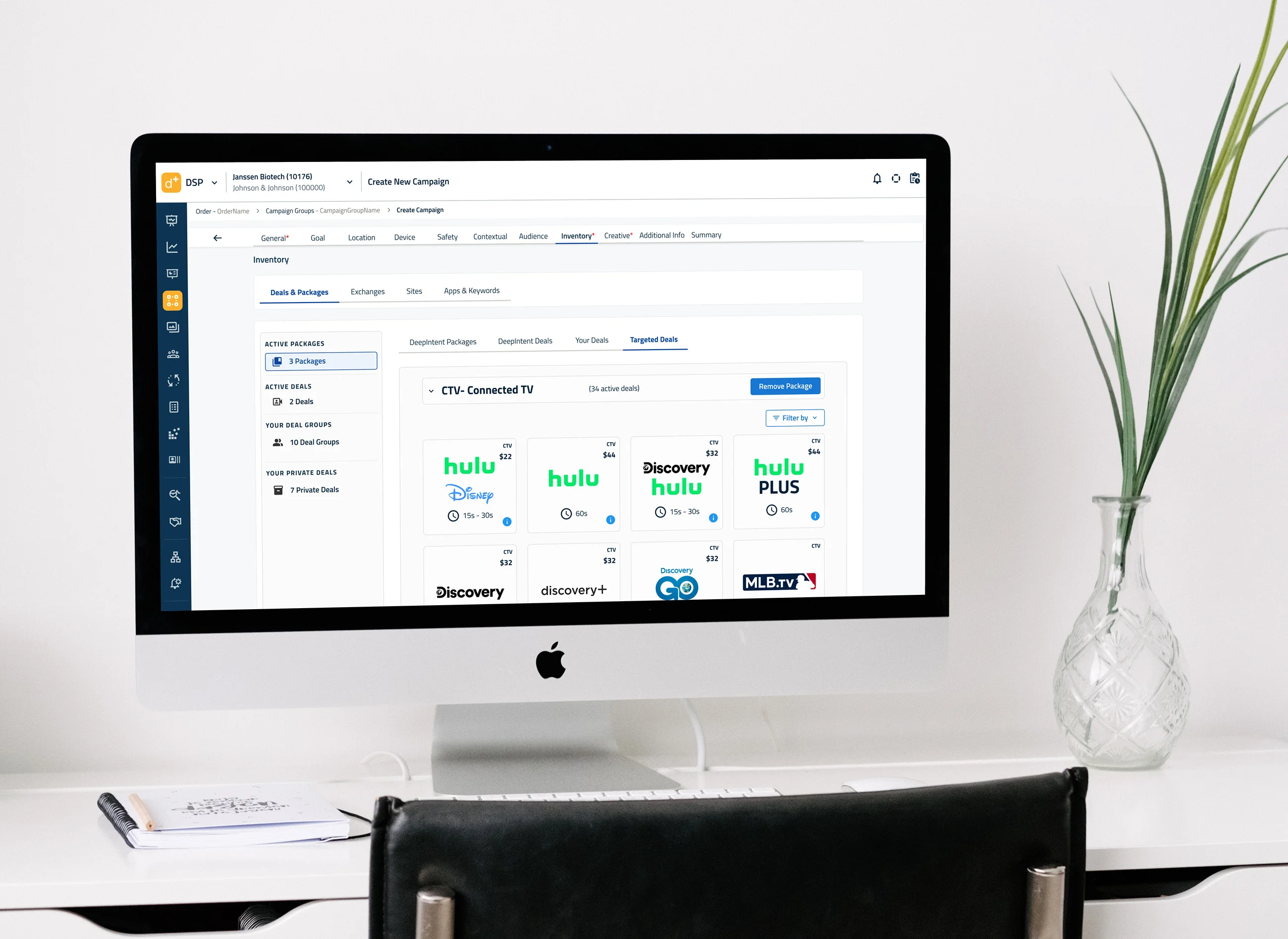 Targeting deals example UI